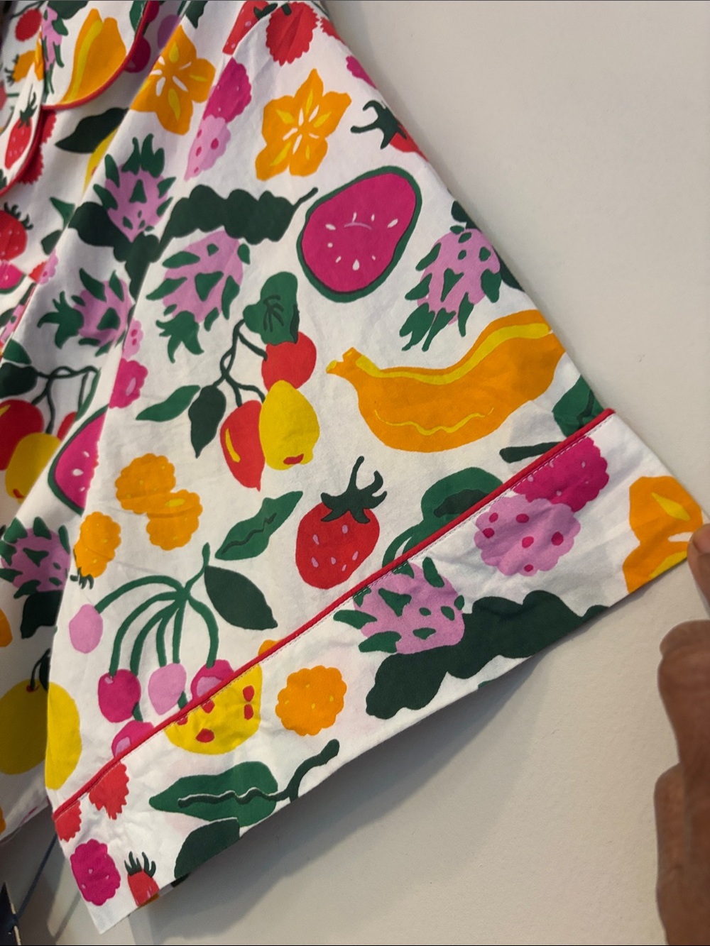 Printfresh White Fruit Print pajama set with Bright Red, Yellow & Green - Picture 5 of 14